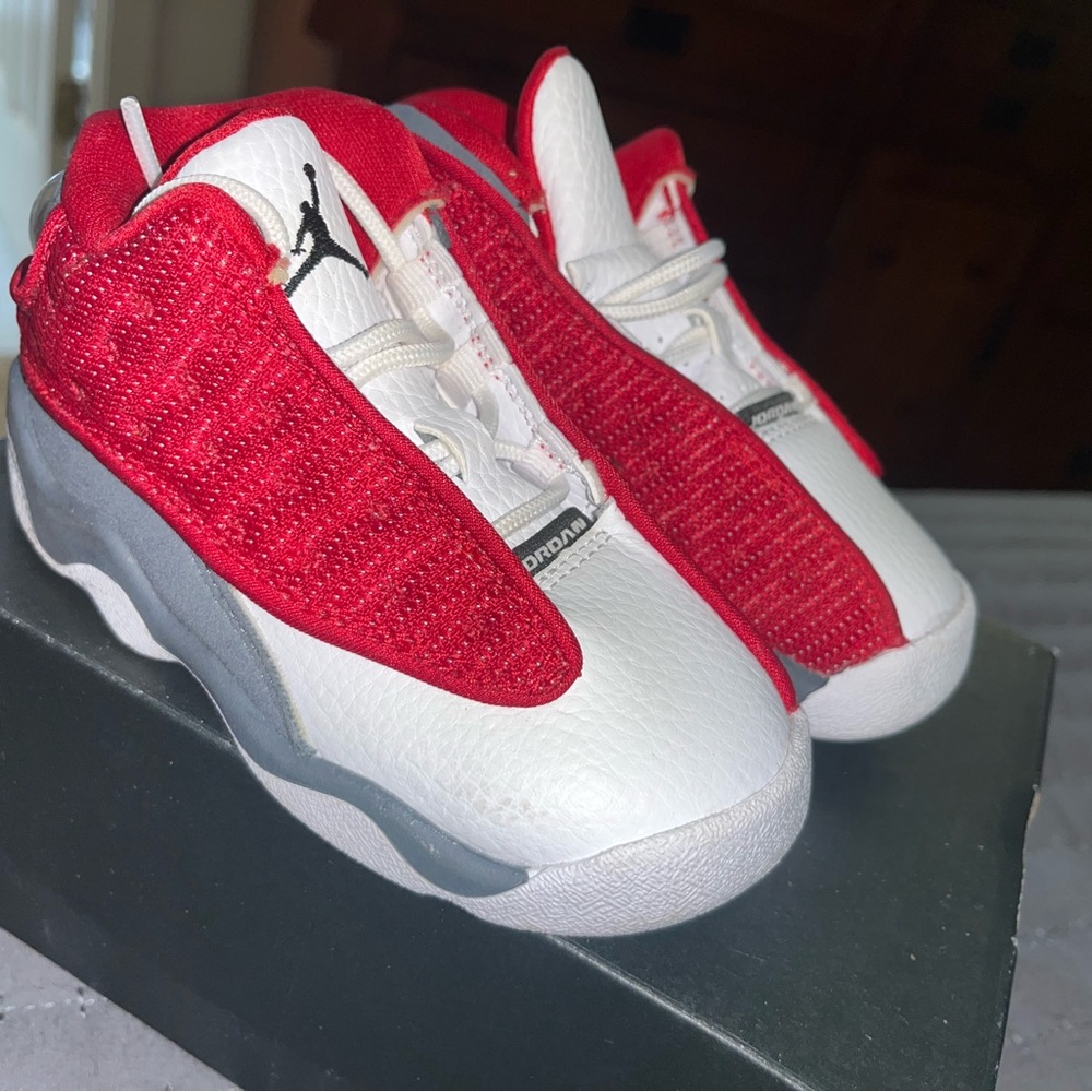 Red White and Gray Jordan 13